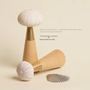 Série Marine Coquille d'ormeau naturelle Art déco en bois Style campagnard Design vintage Capteur tactile Table d'appoint Ambiance Mariage Ramadan - Product Image 2