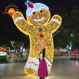Hombre de pan de jengibre brillante, gran resplandor festivo, Buddy, motivo LED, espectáculo de luces, decoración, luz nocturna antes de Navidad - Product Image 5