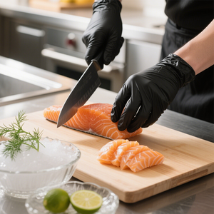 Guantes <span class=keywords><strong>de</strong></span> Nitrilo Desechables <span class=keywords><strong>de</strong></span> Grado Alimenticio para Belleza, Cocina y Limpieza, Sin Polvo, Negros, para Tatuajes y Exámenes - Product Image 4