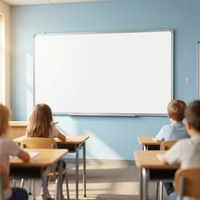 Tableau blanc magnétique mural pour salle de classe, cadre en alliage d'aluminium, surface en acier laqué avec noyau en nid d'abeille de 20 mm, pour bureau