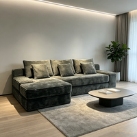 Canapé modulaire en tissu corduroy minimaliste moderne, éponge haute densité, compressé sous vide, pliable, convertible en lit pour salon