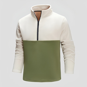 Wholesale <b>half</b> <b>zip</b> <b>sweatshirt</b> preppy streetwear <b>sweatshirt</b> with clean styling for US apparel brands - Product Image 1