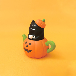 Cute Halloween Resin Figurines Pumpkin Ghost Faces Handmade Desktop Home Decor Indoor Decoration - Product Image 3