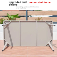 Ensemble de table et chaises de jardin au design moderne, en panneaux de dalle, avec chaises en alliage d'aluminium, résistant aux intempéries, cadre en aluminium durable, imperméable