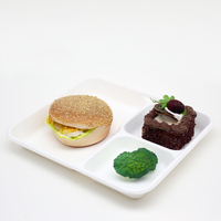 Assiette en bagasse de canne à sucre compostable écologique 6 pouces - 10 pouces