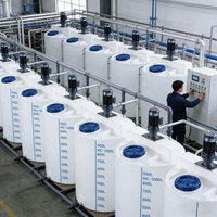 Conteneur de stockage de réservoir d'eau en plastique de 200 litres en gros avec mélangeur d'agitateur Réservoir d'eau propre de 220V