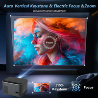 Projecteur intelligent mini Android 1080P 600 ANSI Lumens avec lecteur multimédia en streaming, décodage 4K, lecteur vidéo classique pour home cinéma
