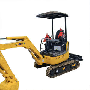 Excavadora de cadenas Komatsu PC18MR, capacidad de la cazoleta de 0.04m, peso de 1800kg, potencia de 14kW, color amarillo, microexcavadora para interiores. - Product Image 1