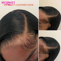 5x5 Transparente Lace Closure Klebefreie Lace Front Perücke 200 Dichte Lange Glatte Hochwertige Vietnamesische Echthaar-Perücke