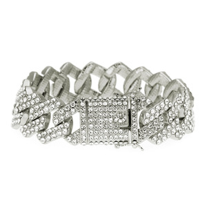 new men's jewelry Fashionable and domineering thick diamond-encrusted <b>bracelet</b> 20mm wide - Product Image 5