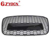 Grille avant noire brillante en nid d'abeille + grille de phare antibrouillard chromée pour Audi A6 C7 12-15 4G0853651A 4G0807681F 4G0807682 Vente en gros