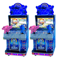 Vente en gros de 22 pouces lampe à LED simulateur d'arcade vidéo pistolet extraterrestre pour enfants 220V Machine de jeu à pièces en bois métal plastique