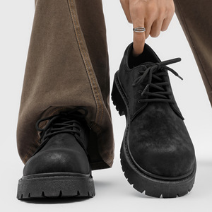 Bottes basses tendance été 2026, chaussures de travail rétro antidérapantes à semelle épaisse, rehaussantes, respirantes, en daim et cuir décontractées - Product Image 4