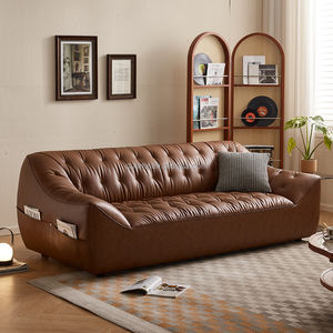 تصميم جديد Quanu تصميم عتيق شقة صغيرة الحجم حقيبة فاصوليا بنية اللون حقيقية لغرفة المعيشة - Product Image 1