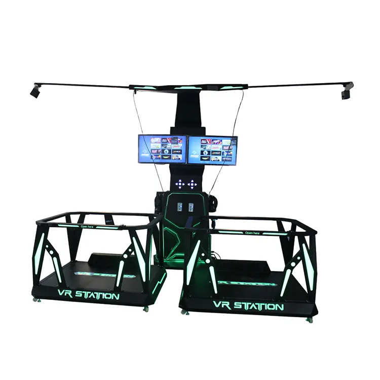 Double VR Station Interactive Shooting Game Machine With Handsets 9d Exercise Equipment
