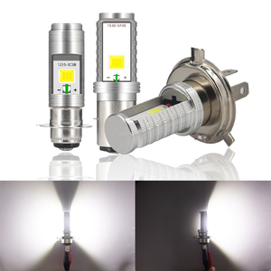 Phare avant de <span class=keywords><strong>moto</strong></span> YD COB, lumières électriques H4 BA20D P15D LED 12V universel en aluminium intégré blanc, garantie 1 an - Product Image 3