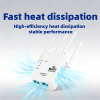Repetidor WiFi de Doble Banda 2.4G/5.8GHz 300Mbps con Enchufe Europeo, Amplificador de Internet con Cobertura de 150m² y 4 Antenas Externas