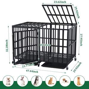 ลังสุนัขหนัก<span class=keywords><strong>48</strong></span>นิ้วกรงสุนัขขนาดใหญ่พิเศษ2-ประตูลังป้องกันสุนัขหนี XXL ลังสัตว์เลี้ยงสำหรับในร่ม/กลางแจ้ง - Product Image 2