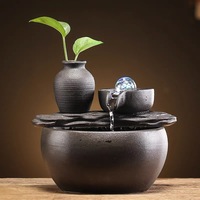 Fuente de cascada de cerámica creativa para jardín al por mayor con fuente de agua de humo interior para decoración de hogar y oficina