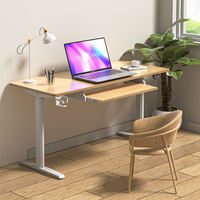 Escritorio DE JUEGOS DE PC RGB moderno, mesa de Juegos de ordenador de oficina, elevación de altura de mano, función ajustable, portavasos, gancho para auriculares HECHO DE Metal