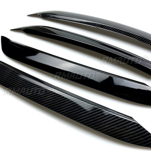 Paire de caches de phares de voiture en ABS, garnitures adhésives pour VW <span class=keywords><strong>Polo</strong></span> <span class=keywords><strong>2018</strong></span>+, ailerons latéraux de lunette arrière brillants (Canards) - Product Image 6