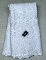 Dentelle Suisse Voile Brodé de Haute Qualité 2026, 100% Coton Autrichien, Tissu de Dentelle Africaine de Dubaï, Dentelle Sèche pour Mariage