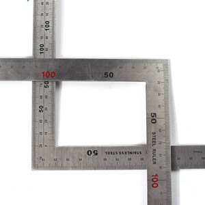 Règles en acier inoxydable de qualité supérieure, épaisses, 500 mm x 300 mm, en forme de L et carrées, outils de mesure et de calibrage pour les angles droits et les coins courbes - Product Image 4