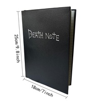 Vente en gros d'anime japonais en cuir végétalien noir relié journal note de mort carnet de notes à thème