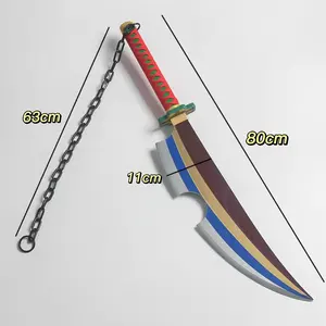 Uzui tengen (azul) espada viking, cosplay, espada, demônio, slayer, brinquedos de madeira, espada de katana japonesa, 80cm