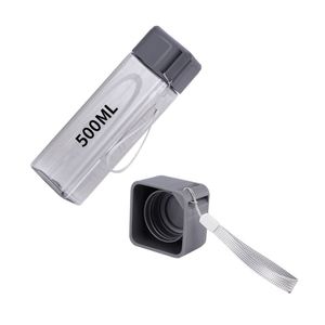 Bouteille d'eau carrée en plastique 2026 de 500 ml, portable et transparente pour le sport – Vente en gros - Product Image 1