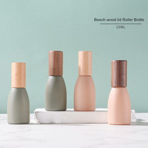 10ml phong cách mới tinh dầu cuộn trên chai thủy tinh với beechwood Nắp Walnut cap cho tinh dầu nước hoa đóng gói - Product Image 3