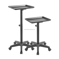 Vente en gros de meubles de beauté chariot de salon de coiffure noir plateau à roulettes avec roue roulante