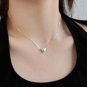 New S925 Sterling Bạc vòng cổ của phụ nữ tình yêu nhỏ và thời trang đa năng thiết kế ý nghĩa cổ áo chuỗi trang sức cưới - Product Image 5