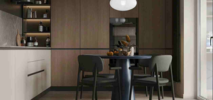 Muebles de Cocina Europeos al por Mayor a Buen Precio, Puerta de Vidrio Empotrada, Gabinete de Cocina de Madera MDF, Encimera de Piedra Ecológica con Isla - Product Image 5