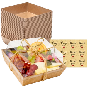 Boîte d'emballage alimentaire jetable en forme de livre, en matériaux recyclés de qualité alimentaire, avec couvercle transparent et autocollant personnalisable - Product Image 1