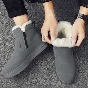 Stivali da Neve da <span class=keywords><strong>Uomo</strong></span> <span class=keywords><strong>con</strong></span> Fodera in Peluche, Zip Laterale, Slip-On, Piattaforma Rialzata, in Camoscio, Caldi per l'Inverno, Antiscivolo, Casual - Product Image 1