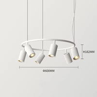 Luminaire suspendu en aluminium directionnel, cylindrique, à angle réglable, LED, lampe de restaurant, éclairage commercial pour salle à manger, 6000K, lumière du jour