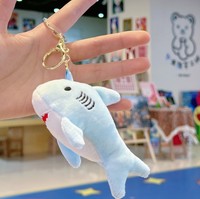 Mini peluche doux requin en peluche porte-clés jouets requin sac breloque remplisseurs océan Animal jouet porte-clés poupée