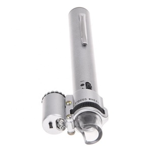 Venta caliente forma de pluma lupa multifunción <span class=keywords><strong>Micro</strong></span> <span class=keywords><strong>LED</strong></span> 100x bolsillo Mini microscopio electrónico - Product Image 1