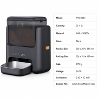 Distributeur automatique de nourriture pour animaux de compagnie USMILEPET Dual Hopper Smart Feeder WiFi 3L Plus 2L pour chats et petits chiens, contrôle par application, double alimentation