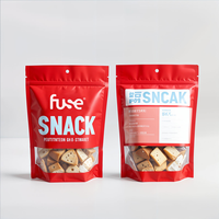 Sachet Doypack mat laminé avec fenêtre transparente et fermeture zip refermable pour l'emballage de noix et de snacks - Vente en gros