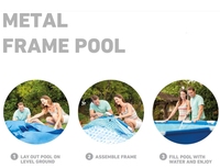 Piscine hors sol en tissu facile à installer, résistante aux déchirures et aux perforations, avec structure métallique