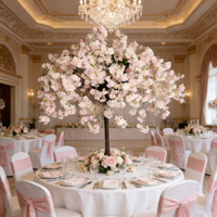 Arbre artificiel en soie à fleurs de cerisier, centre de table pour mariages en intérieur, Saint-Valentin, Halloween, Nouvel An