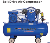 Compresseur d'air 2HP 1,5KW, vitesse 950 tr/min, débit 170L/min, pression 8/116 bar/psi, entraînement par courroie, 100 litres