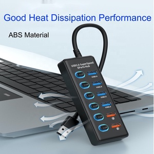 사용자 정의 로고 6 in 1 도킹 USB 12V Otg 전원 스위칭 포트 Usb3.0 4 Por 허브 (전원 공급 장치 어댑터 포함) - Product Image 6