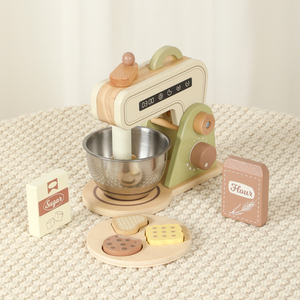 Set di Giocattoli da Cucina in Legno: Macchina del Caffè, Frullatore, Macchina del Pane - Gioco di Ruolo Educativo Montessori per Bambini, Simulazione di Cibo per l'Apprendimento - Product Image 3