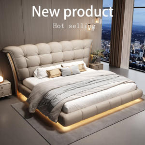 <span class=keywords><strong>Cadre</strong></span> <span class=keywords><strong>de</strong></span> <span class=keywords><strong>lit</strong></span> moderne en cuir véritable italien <span class=keywords><strong>avec</strong></span> design flottant, idéal pour les villas et les hôtels <span class=keywords><strong>de</strong></span> luxe, <span class=keywords><strong>lit</strong></span> capitonné extra-large - Product Image 5