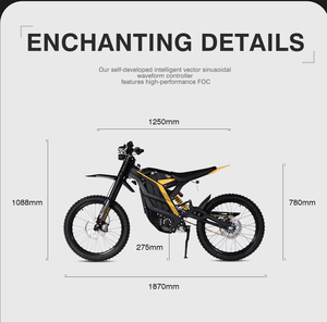 Bicicleta Eléctrica Todoterreno de 72V y 10kW de Potencia Máxima, 410N.m de Torque, Velocidad de 85km/h, 79BIKE Falcon-Pro, Alcance de 120km, Bicicleta Eléctrica de Montaña - Product Image 6