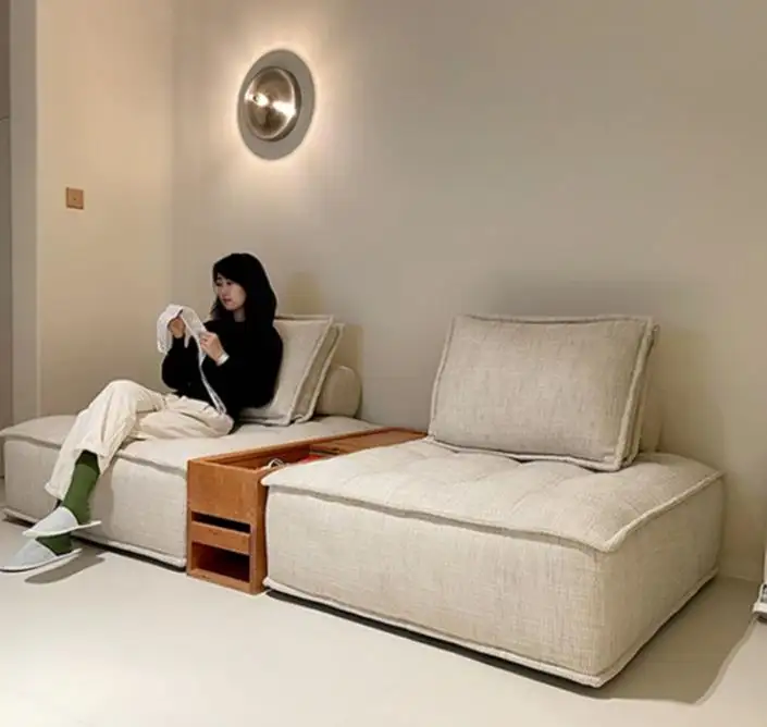 Gri koltuk takımı Modern püsküllü Salas kanepe kumaş Muebles de Salon için çin üretici mobilya kesit oturma odası ev
