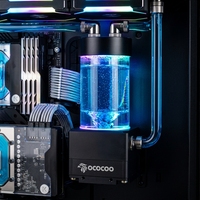OCOCOO H06D OEM ODM Pompe de refroidissement liquide 125 mm avec réservoir, filetage standard G1/4, pompe à eau silencieuse 12 V CC pour PC gamer, serveur, SFF